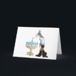 De Festividades cartão do chanukah (Hanukkah)<br><div class="desc">schnauzer s do cartão do chanukah (Hanukkah) que ilumina o menorah</div>