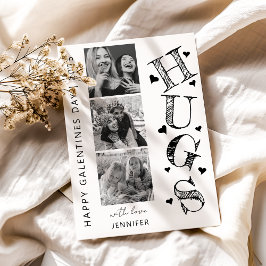 De Festividades Cartão do Dia das Galentinas com 3 Fotos Abraços M