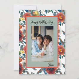 De Festividades Cartão do Dia das Mães com Foto Colorida e Flores