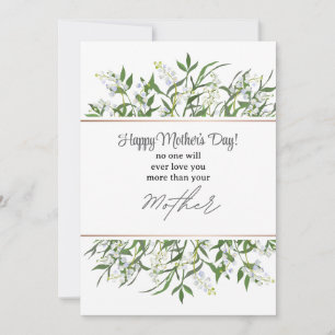 De Festividades Cartão do Dia das Mães com Moldura Floral Verde