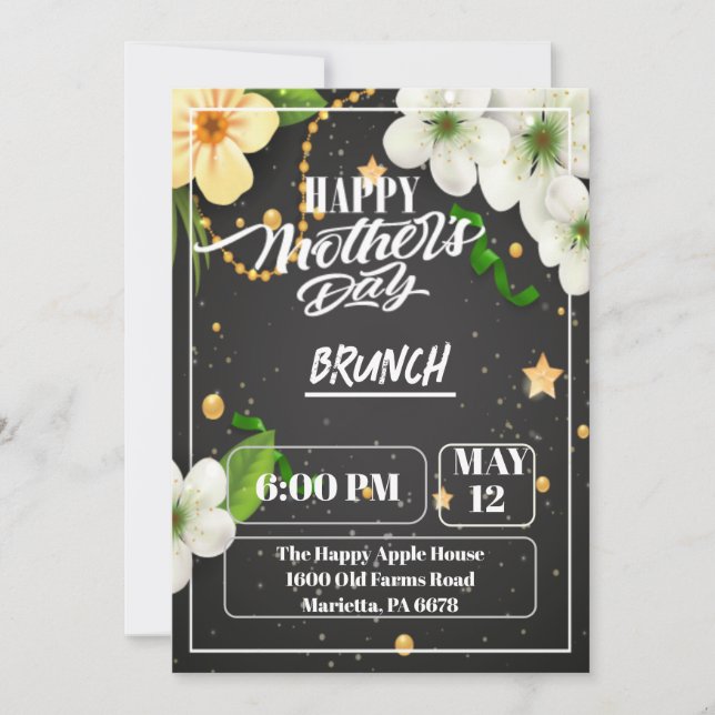 De Festividades Cartão do Dia das Mães com Presente e Flores (Frente)