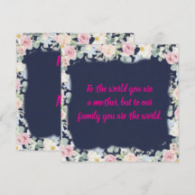 Cartão do Dia das Mães com Tipografia Rosa Floral 