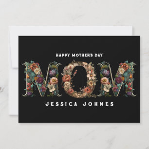 De Festividades Cartão do Dia das Mães Floral Boho Ornado Personal