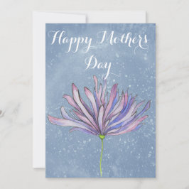 De Festividades Cartão do Dia das Mães Floral Elegante Azul