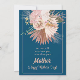 De Festividades Cartão do Dia das Mães Floral Rústico Sentimental