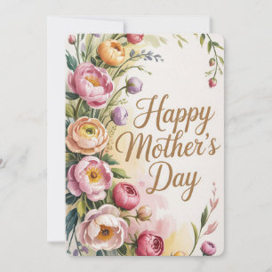De Festividades Cartão do Dia das Mães Floral Vintage