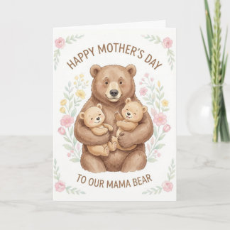 De Festividades Cartão do Dia das Mães Mamãe Urso