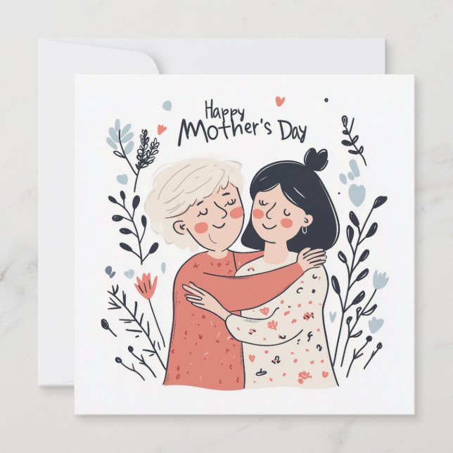 De Festividades Cartão do Dia das Mães Minimalista (Frente)