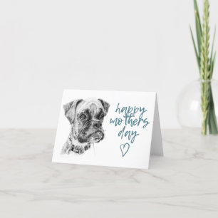 De Festividades Cartão do Dia das Mães para Cadela Boxer