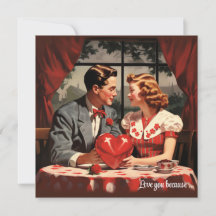 Cartão do Dia dos Namorados com Coração Floral Vin