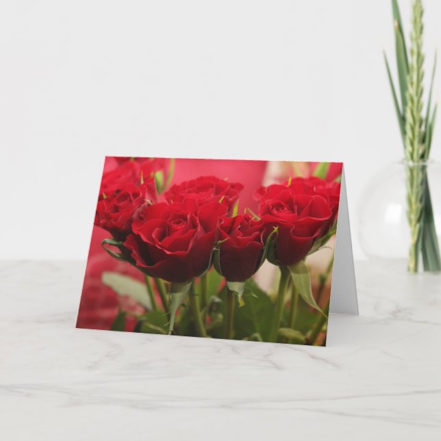 De Festividades Cartão do dia dos namorados com rosas (Frente)