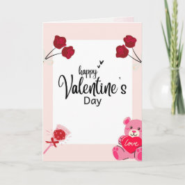 De Festividades Cartão do Dia dos Namorados com Rosas Vermelhas e 