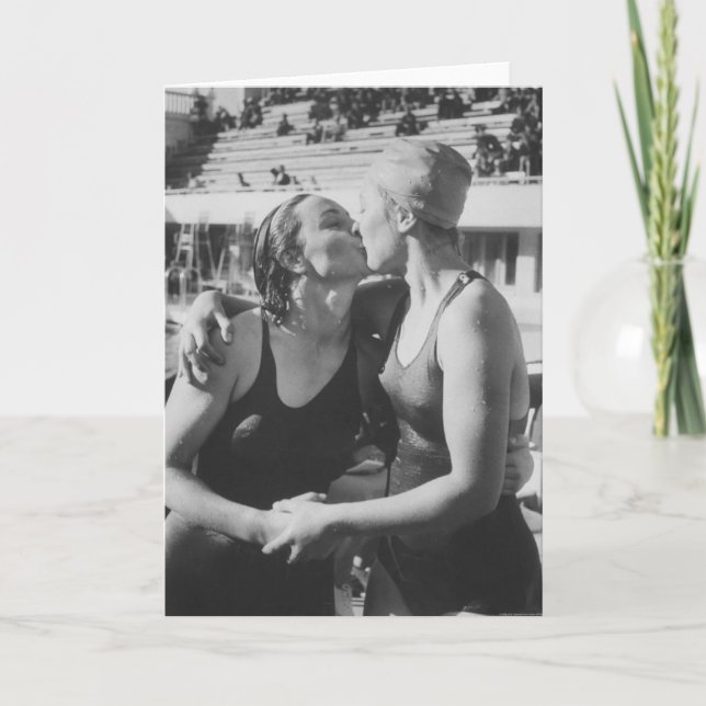 De Festividades Cartão do dia dos namorados da natação (Frente)