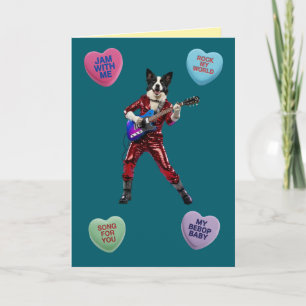 De Festividades Cartão do Dia dos Namorados do Border Collie Rocke