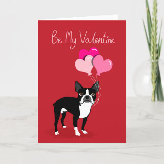 De Festividades Cartão do Dia dos Namorados do Cão Boston Terrier