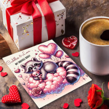 Cartão do Dia dos Namorados do Guaxinim do Amor do