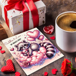 De Festividades Cartão do Dia dos Namorados do Guaxinim do Amor do