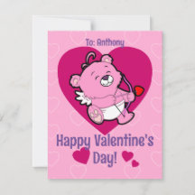 Cartão do Dia dos Namorados do Urso Cupido Fofo