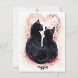 De Festividades Cartão do Dia dos Namorados dos Gatos Pretos Prote