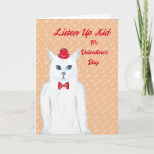 De Festividades Cartão do Dia dos Namorados Gato Branco, Chapéu, G