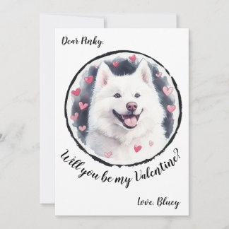 De Festividades Cartão do Dia dos Namorados personalizável Samoyed