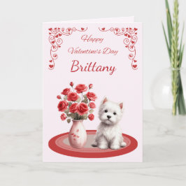 De Festividades Cartão do Dia dos Namorados Westie Personalizado c