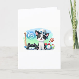 De Festividades Cartão do Dia dos Pais com Boston Terrier