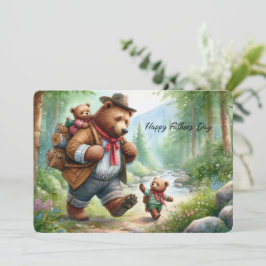 De Festividades Cartão do Dia dos Pais com Urso Adorável Fazendo T