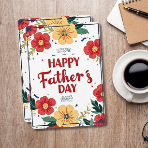 De Festividades Cartão do Dia dos Pais Floral Para o Melhor Pai do