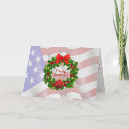 De Festividades Cartão do Feliz Natal da bandeira dos E.U.
