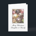 De Festividades Cartão do Feliz Natal da filha & da família<br><div class="desc">' Tis a estação a party e comemorar: Feliz Natal! Surpreenda seus mais próximo e mais caro, seus amigos, colegas de trabalho, vizinhos ou mesmo seu chefe com um cartão especial. Muito design diferente disponível: de um cartão moderno da fotografia da colagem, uns ornamento de mistura e umas paisagens do...</div>