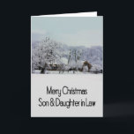 De Festividades cartão do Feliz Natal do filho e da nora<br><div class="desc">' Tis a estação a party e comemorar: Feliz Natal! Surpreenda seus mais próximo e mais caro, seus amigos, colegas de trabalho, vizinhos ou mesmo seu chefe com um cartão especial. Muito design diferente disponível: de um cartão moderno da fotografia da colagem, uns ornamento de mistura e umas paisagens do...</div>