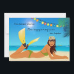 De Festividades Cartão do feriado do Natal da praia<br><div class="desc">Passando a época natalícia na praia? Envie suas considerações com este cartão perto da praia maravilhoso do feriado. (ZD FP) O cartão é fácil de personalizar com seus fraseio, opções da pia batismal, do cor da pia batismal, as de papel da forma e escolha de seis tipos de papel. Envelopes...</div>
