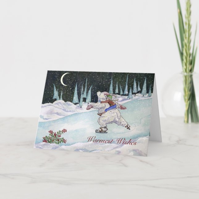 De Festividades Cartão do feriado do skate do inverno (Frente)