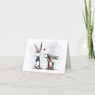 De Festividades Cartão do feriado dos coelhos do amor do Natal