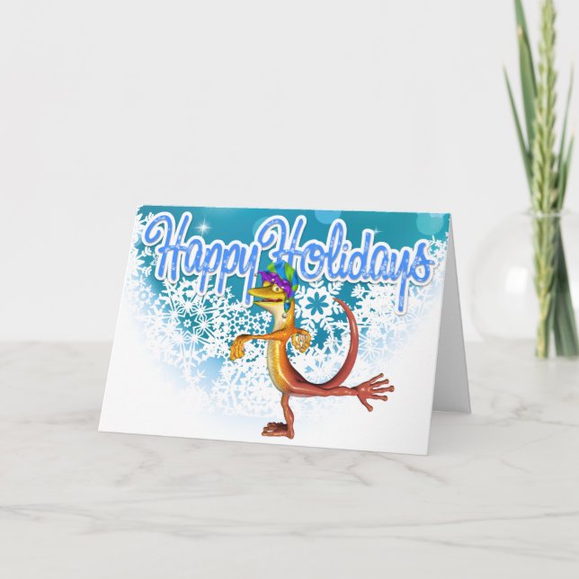 De Festividades Cartão do feriado/Natal do geco - SRF (Frente)