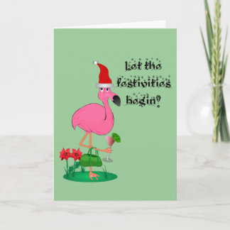 De Festividades Cartão do flamingo do Natal