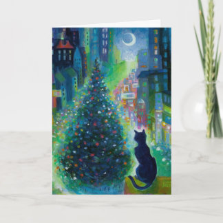 De Festividades Cartão do gato do Natal