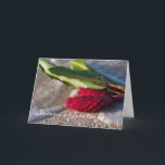 De Festividades Cartão do gengibre vermelho<br><div class="desc">Imagem morna do gengibre vermelho em uma onda delicada da praia de Lanikai,  Oahu,  Havaí.</div>