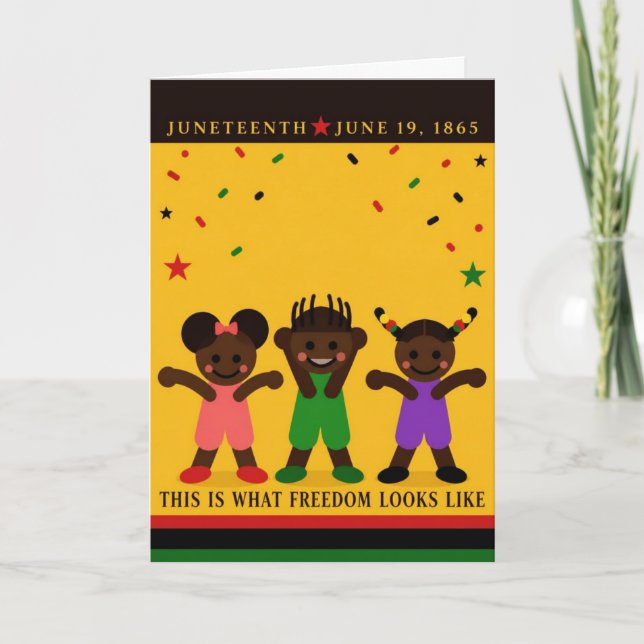 De Festividades Cartão do Juneteenth (Frente)
