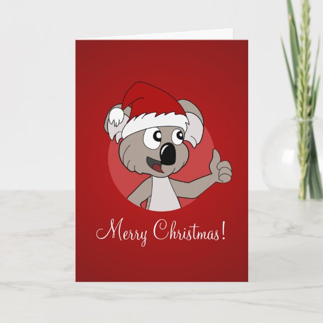 De Festividades Cartão do Natal com koala dos desenhos animados (Frente)