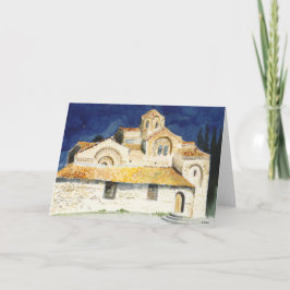 De Festividades Cartão do Natal com uma imagem da igreja