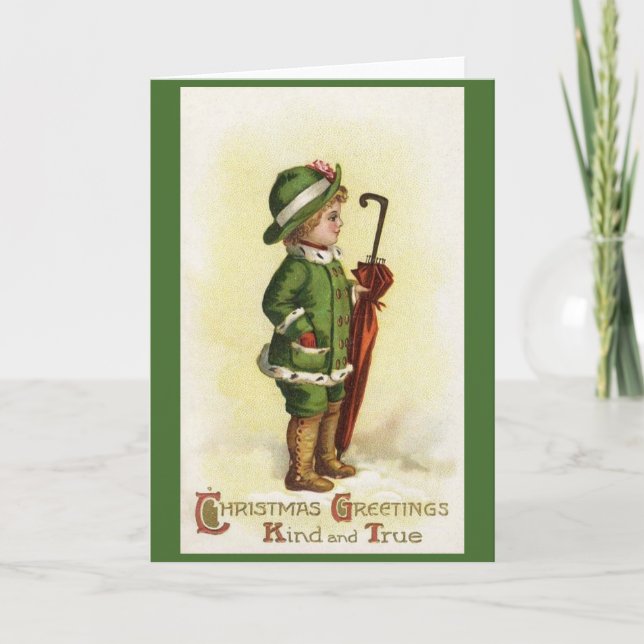 De Festividades Cartão do Natal da criança do Victorian (Frente)