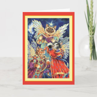 De Festividades Cartão do Natal dos gatos do vintage