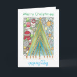 De Festividades Cartão do Natal/Hanukkah (Natal acima)<br><div class="desc">Deseje amigos e família um Hanukristmas e um Christmukkah felizes com este cartão desenhado mão que comemora ambos os feriados.</div>