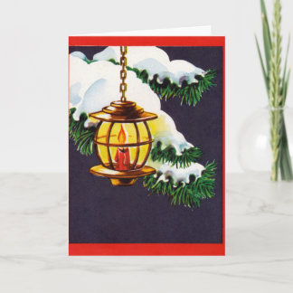 De Festividades Cartão do natal vintage - lanterna do feriado