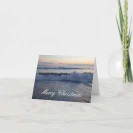 De Festividades Cartão do por do sol do oceano do Feliz Natal