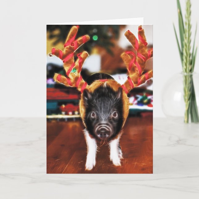 De Festividades Cartão do porco do Natal (Frente)