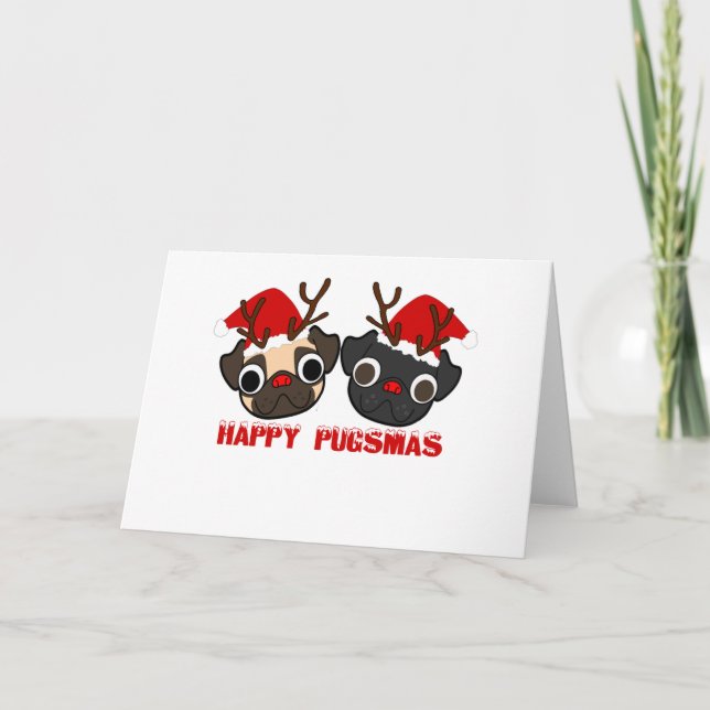De Festividades Cartão do Pug (Frente)