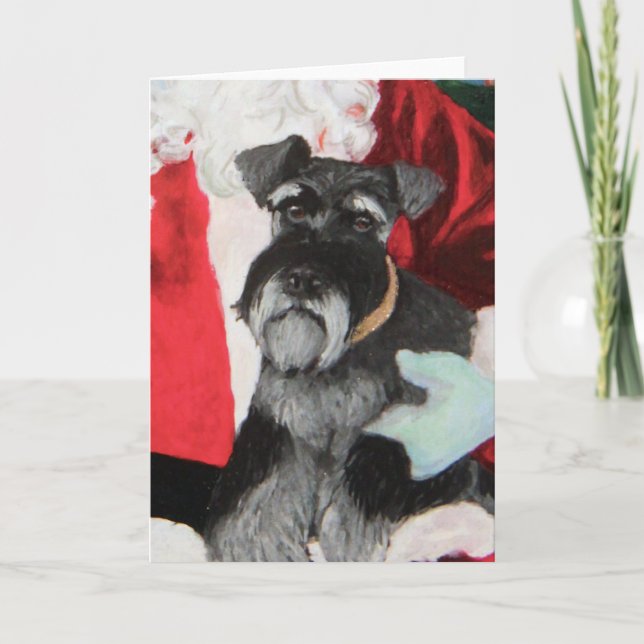 De Festividades Cartão do Schnauzer do Natal (Frente)